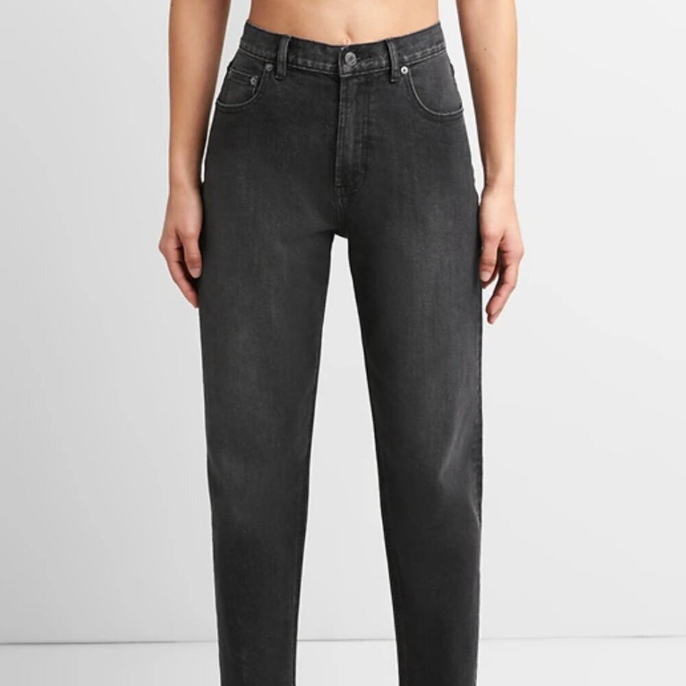 GAP 90's Vintage Faded Black High Waisted Taper Ankle Length Mom Jeans Size 5/6
